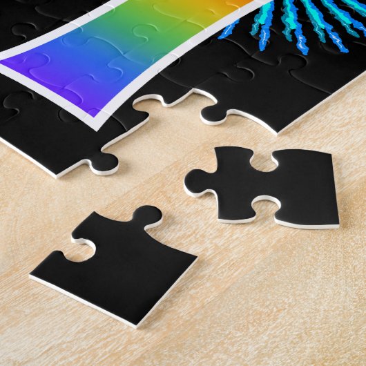 Fun Fireworks + Rainbow Pattern "71" Birthday # Legpuzzel (Zijkant)