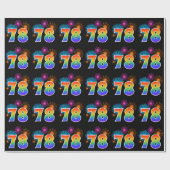 Fun Fireworks + Rainbow Pattern "78" Event Number Cadeaupapier (Vlak)