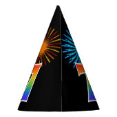 Fun Fireworks + Rainbow Pattern "7" Birthday # Feesthoedjes (Achterkant)