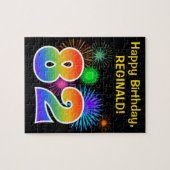 Fun Fireworks + Rainbow Pattern "82" Birthday # Legpuzzel (Horizontaal)