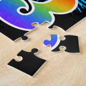 Fun Fireworks + Rainbow Pattern "83" Birthday # Legpuzzel (Zijkant)