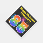 Fun Fireworks + Rainbow Pattern "85" Birthday # Servet (Hoek)