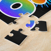 Fun Fireworks + Rainbow Pattern "86" Birthday # Legpuzzel (Zijkant)
