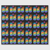 Fun Fireworks + Rainbow Pattern "86" Event Number Cadeaupapier (Vlak)