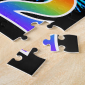 Fun Fireworks + Rainbow Pattern "92" Birthday # Legpuzzel (Zijkant)