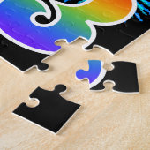 Fun Fireworks + Rainbow Pattern "93" Birthday # Legpuzzel (Zijkant)