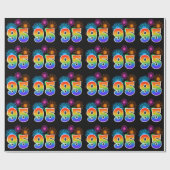 Fun Fireworks + Rainbow Pattern "95" Event Number Cadeaupapier (Vlak)