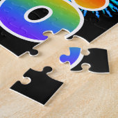 Fun Fireworks + Rainbow Pattern "96" Birthday # Legpuzzel (Zijkant)