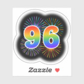 Fun Fireworks + Rainbow Pattern "96" Event # Sticker (Vel)
