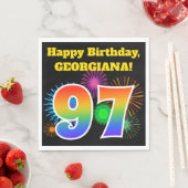 Fun Fireworks + Rainbow Pattern "97" Birthday # Servet (Insitu)