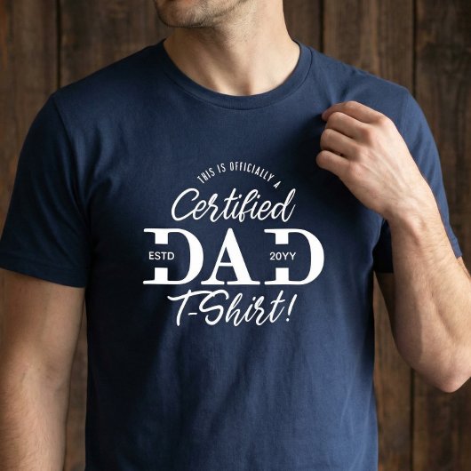 Fun First Father’s Day Certified Dad New Dad Est. Tri-Blend Shirt