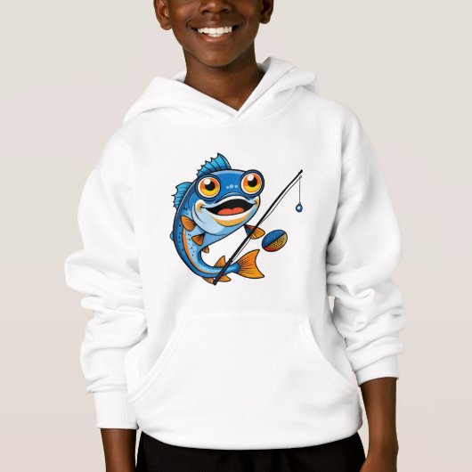 Fun Fish Cartoon – Kids’ Hoodie (Voorkant)