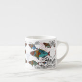 Fun Fish Mug Design using Needle Punch fish design Espresso Kop (Rechts)