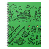 Fun Fishing Adventure Doodle Art Notitieboek (Voorkant)