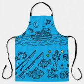 Fun Fishing Adventure Doodle Art Schort (Voorkant)