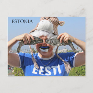 Fun Fishy/Goofy Face Estonia Briefkaart! Briefkaart
