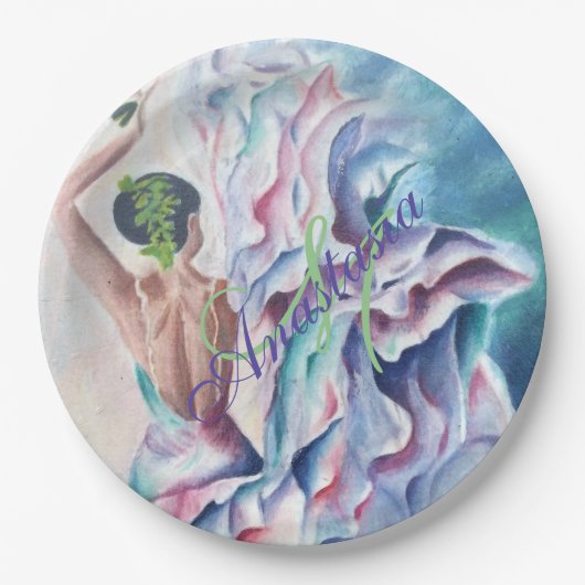 FUN FLAMENCO DANCE PARTY MONOGRAM PAPIEREN BORDJE (Voorkant)