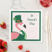 Fun Flamingo Animal Pink St Patrick's Day Servet (Insitu)