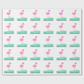 Fun Flamingo Birthday Gift Wrap Cadeaupapier (Vlak)