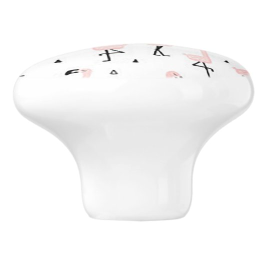 Fun Flamingo Ceramic Door Knob Keramische Knop (Zijkant)