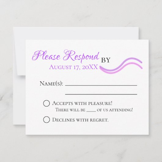 Fun Flamingo & Hearts Wedding Suite RSVP-kaart RSVP Kaartje (Voorkant)