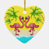 Fun Flamingo Love Keramisch Ornament (Voorkant)