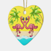 Fun Flamingo Love Keramisch Ornament (Links)