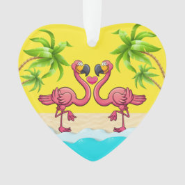Fun Flamingo Love Ornament