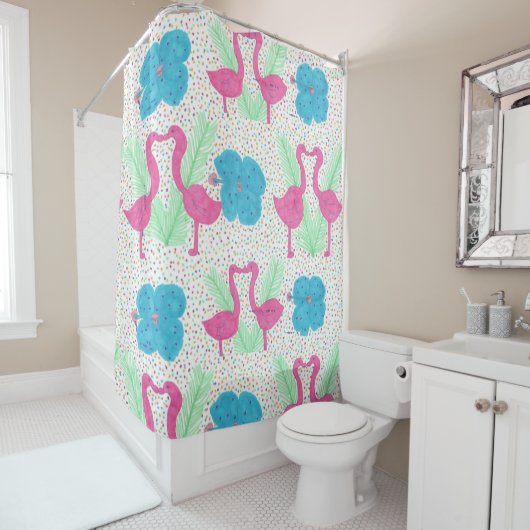 Fun Flamingo Shower Curtain Douchegordijn (In situ)