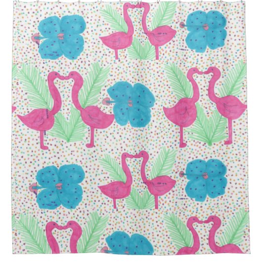 Fun Flamingo Shower Curtain Douchegordijn (Voorkant)