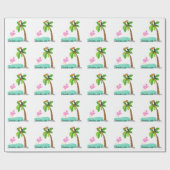 Fun Flamingo with Toucan Birthday Cadeaupapier (Vlak)