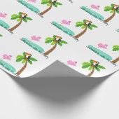 Fun Flamingo with Toucan Birthday Cadeaupapier (Hoek)