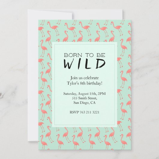 Fun Flamingos Birthday Party | Geboren om vrij te  Kaart (Voorkant)