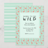 Fun Flamingos Birthday Party | Geboren om vrij te  Kaart (Voorkant / Achterkant)