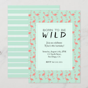 Fun Flamingos Birthday Party   Geboren om vrij te  Kaart