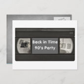 Fun Flash Back VHS Party uitnodigen Uitnodiging Briefkaart (Voorkant / Achterkant)