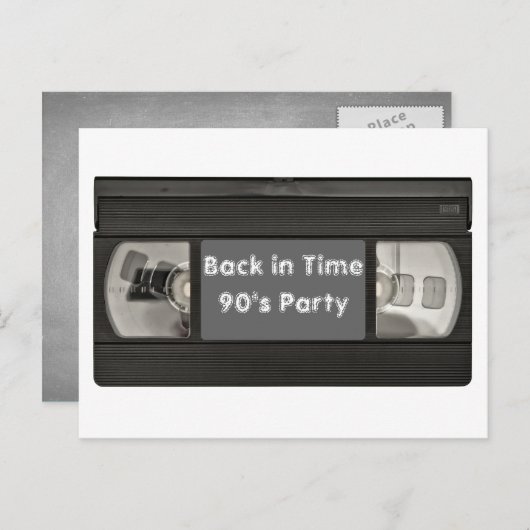 Fun Flash Back VHS Party uitnodigen Uitnodiging Briefkaart (Voorkant / Achterkant)