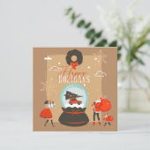 Fun Flat Kaart voor prettige kerstfamilie (Staand voorkant)