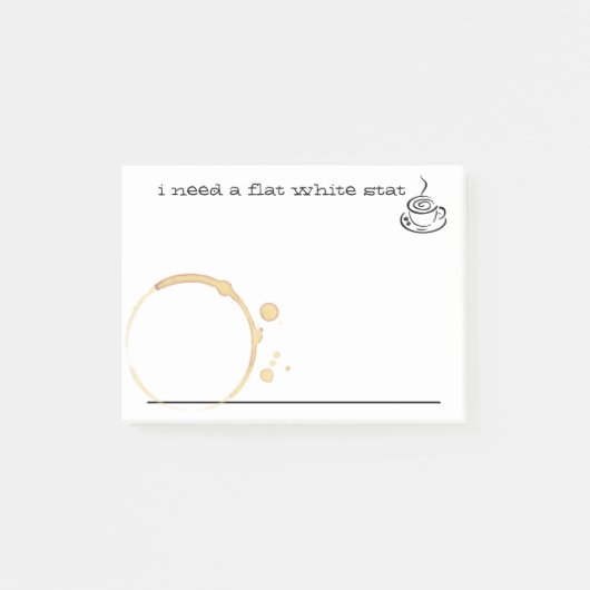 Fun Flat White Lover's Post-it Notes (Voorkant)