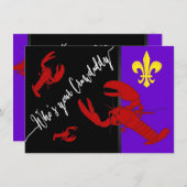 Fun Fleur De Lis Crawfish Boil Kaart (Voorkant / Achterkant)