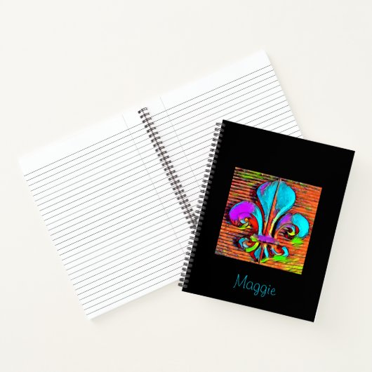 Fun Fleur De Lis Mardi Gras Gepersonaliseerd Notit Notitieboek (Binnen)