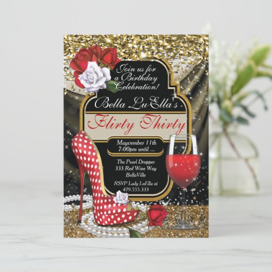 Fun Flirty Birthday Party Kaart (Staand voorkant)