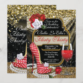 Fun Flirty Birthday Party Kaart (Voorkant / Achterkant)