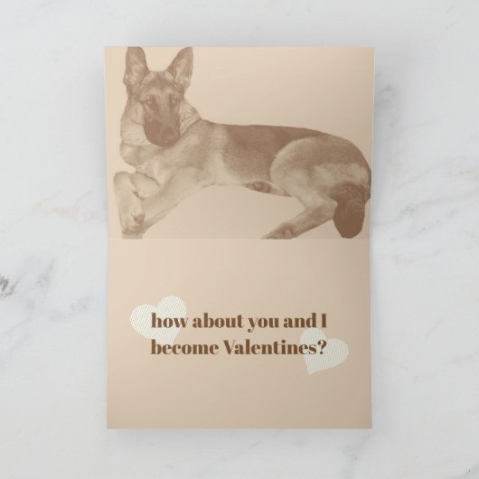 Fun & Flirty Duitse Herder Valentijnsdag Kaart (Binnen)