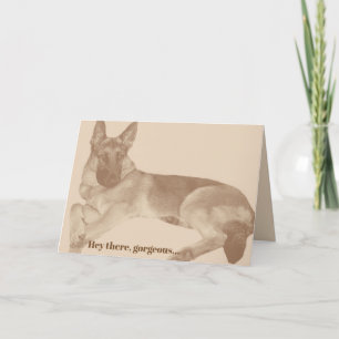 Fun & Flirty German Shepherd Valentijnsdag Card Feestdagen Kaart