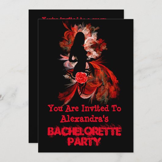 Fun flirty personalized bachelorette party kaart (Voorkant / Achterkant)