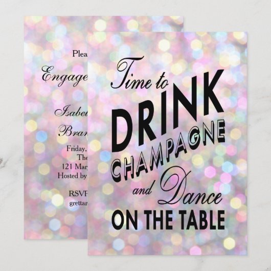 Fun & Flirty Verloving Uitnodiging (Voorkant / Achterkant)