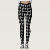 Fun Floating Grey Ghosts White Eyes On Black Leggings (Voorkant)