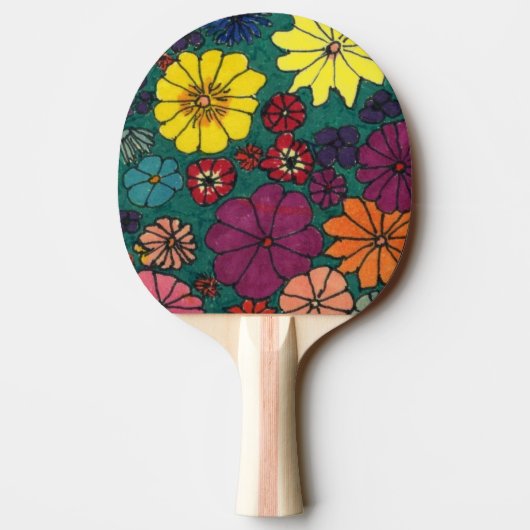 "Fun Floral #1" Ping Pong Paddle Tafeltennisbatje (Achterkant)
