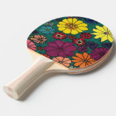 "Fun Floral #1" Ping Pong Paddle Tafeltennisbatje (Voorkant Gekanteld)